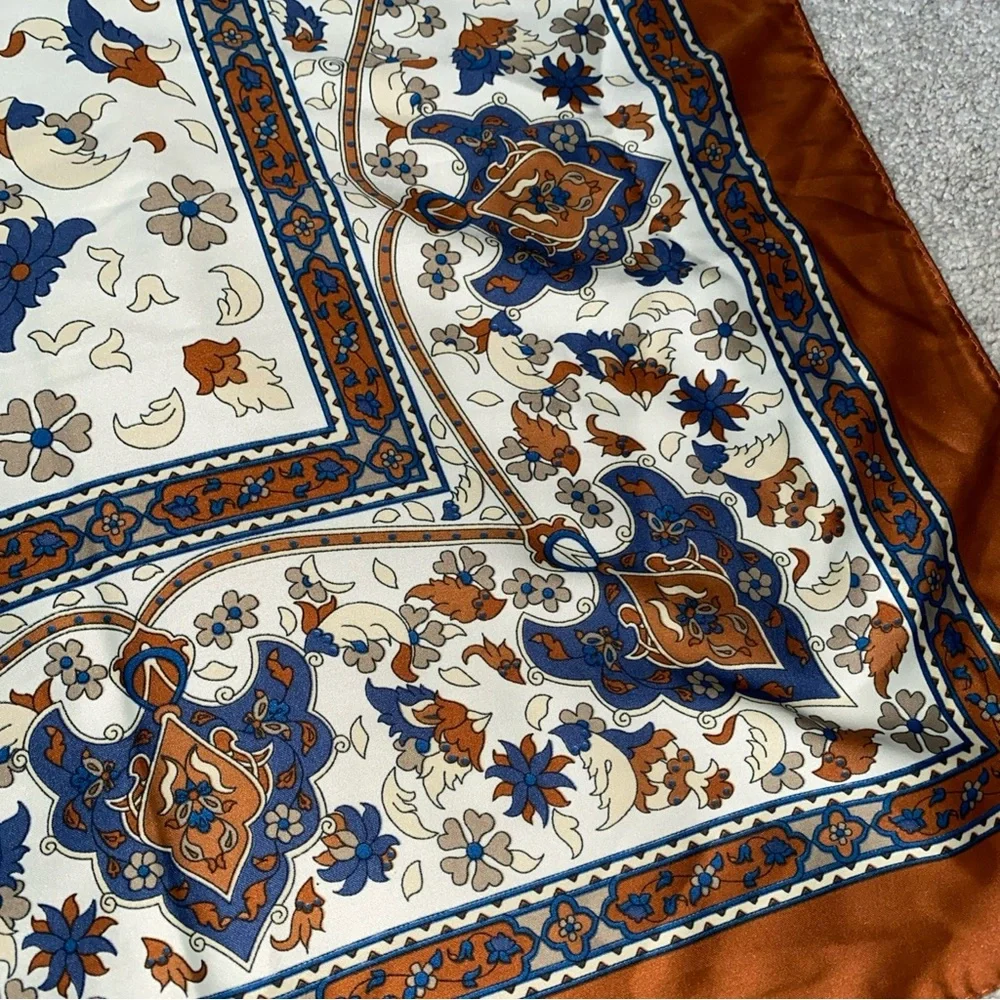 Bursa Vintage Silk Scarf  37” X‎ 37” Multicolored